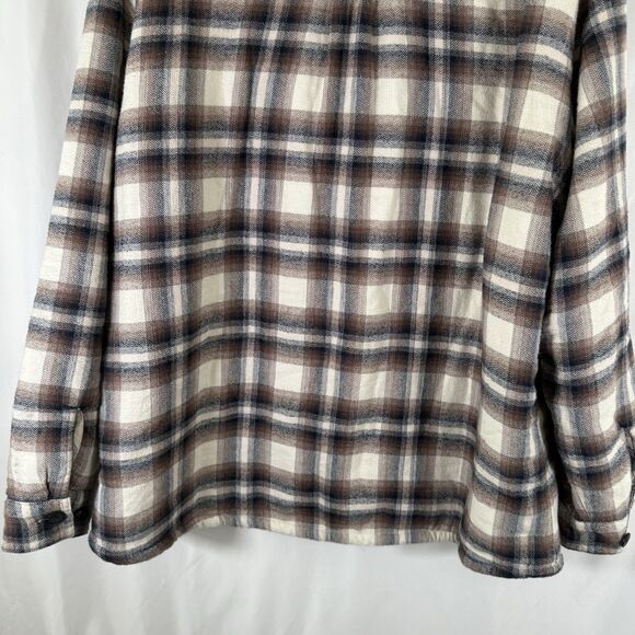 Carbon2Cobalt Jacket Men's XL White Brown Plaid Button Up Pockets 100% Cotton - Picture 11 of 11